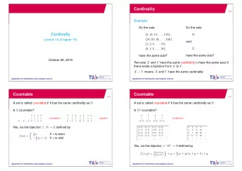 Cardinality  2/12  Example:  Do the sets  Do the sets  Cardinality { 5 , 10 , 15 , . . . , 155 }  N