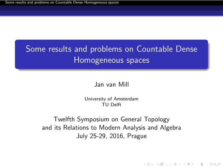some results and problems on countable dense homogeneous