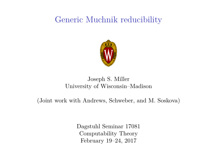 generic muchnik reducibility