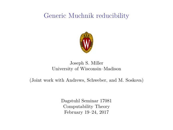 generic muchnik reducibility