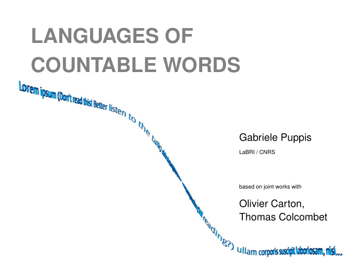 languages of countable words