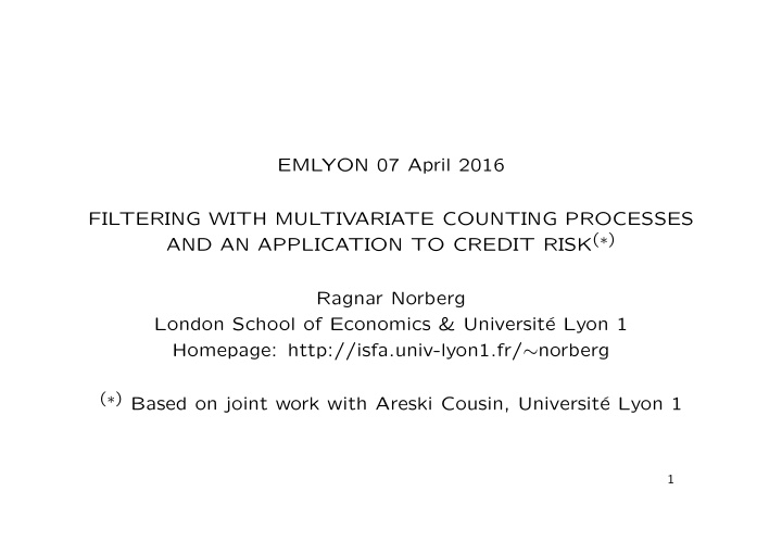 emlyon 07 april 2016 filtering with multivariate counting