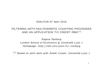 EMLYON 07 April 2016  FILTERING WITH MULTIVARIATE COUNTING PROCESSES AND AN APPLICATION TO CREDIT
