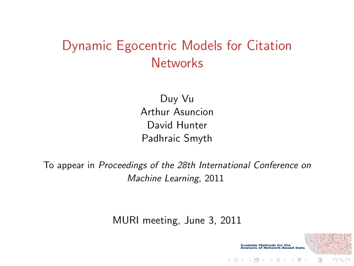 dynamic egocentric models for citation networks