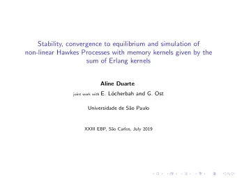 Stability, convergence to equilibrium and simulation of  non-linear Hawkes Processes with memory