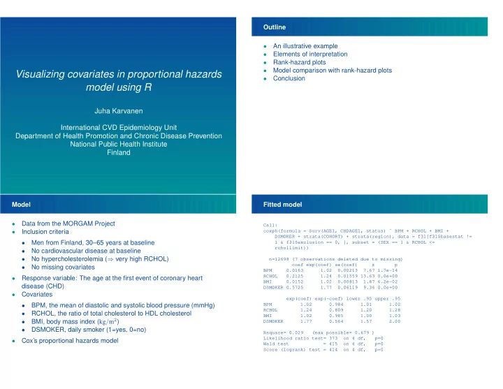 visualizing covariates in proportional hazards