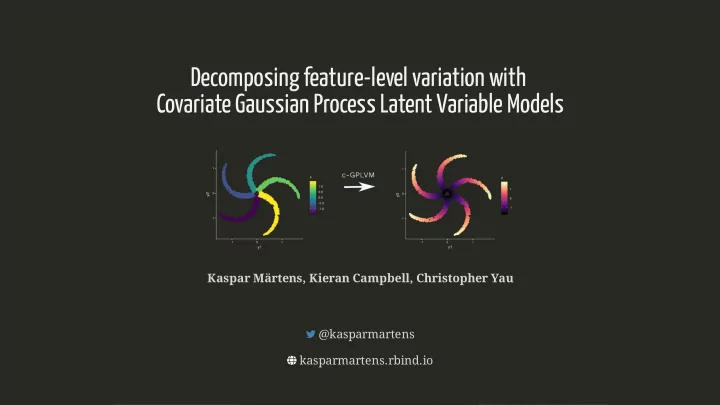 motivation disease progression modelling covariate gplvm