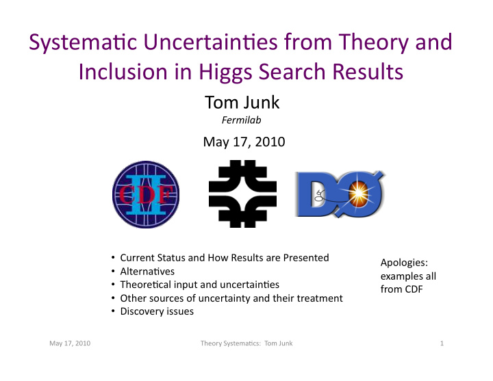 systema c uncertain es from theory and inclusion in higgs