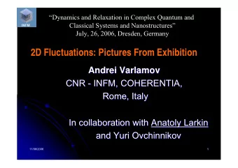 2D Fluctuations: Pictures From Exhibition  Andrei Varlamov  Varlamov  Andrei  CNR -  - INFM,