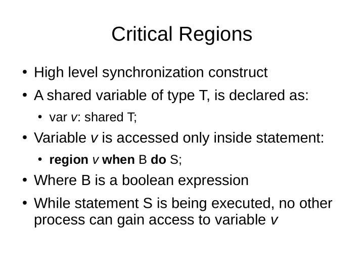 critical regions
