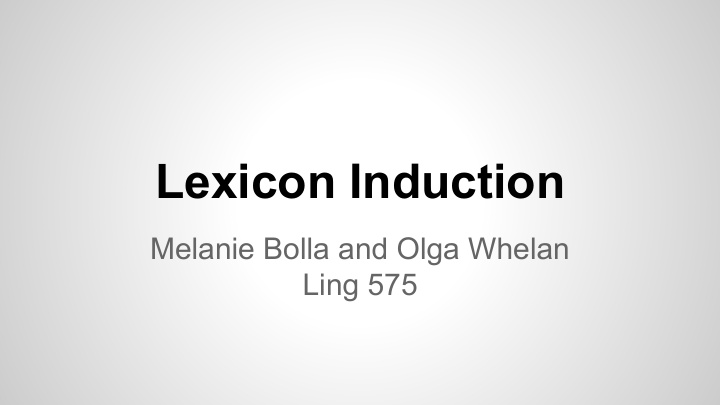 lexicon induction
