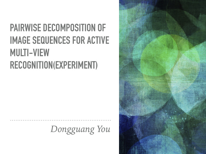 pairwise decomposition of image sequences for active