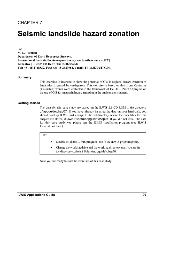 seismic landslide hazard zonation