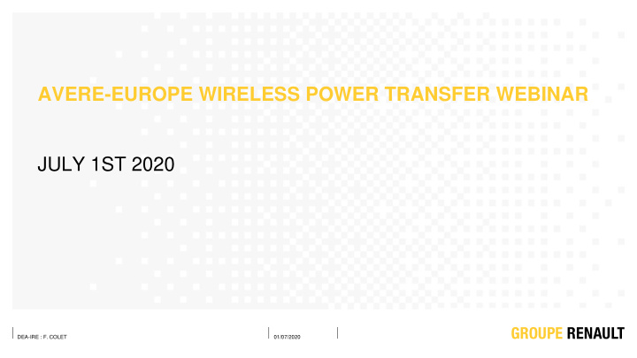 avere europe wireless power transfer webinar july 1st 2020