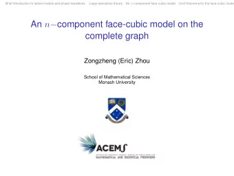 An n  component face-cubic model on the  complete graph  Zongzheng (Eric) Zhou  School of