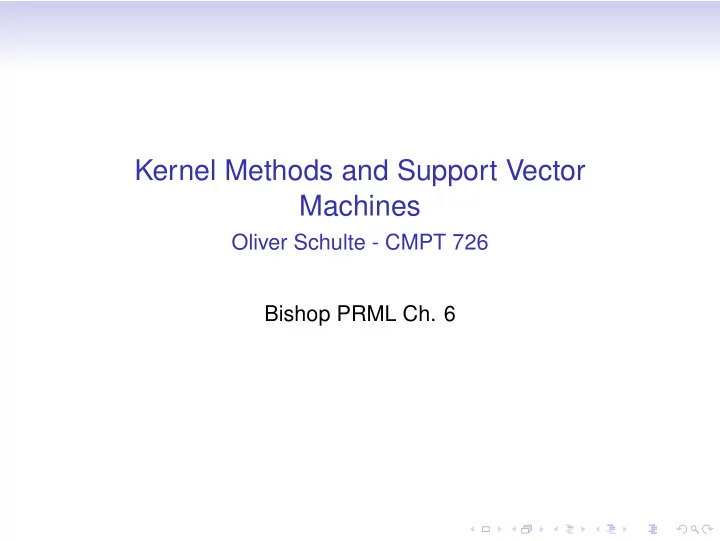kernel methods and support vector machines