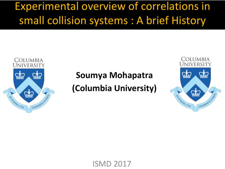 experimental overview of correlations in small collision