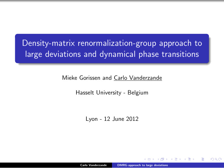density matrix renormalization group approach to large