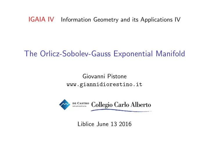 the orlicz sobolev gauss exponential manifold