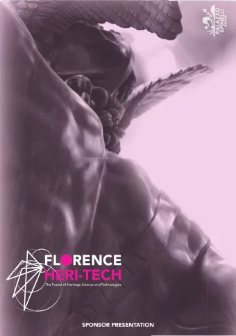 HERI-TECH  The Future of Heritege Science and Technologies  SPONSOR PRESENTATION  PRESENTATION