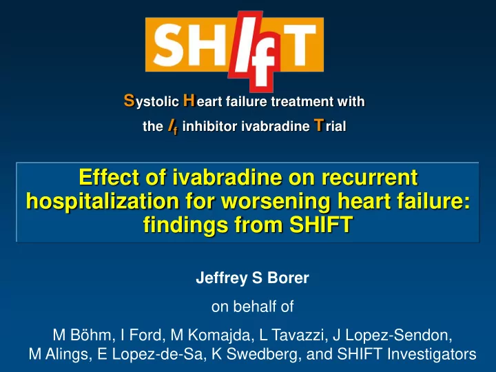 effect of ivabradine on recurrent hospitalization for