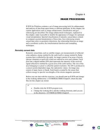Chapter 4  IMAGE PROC  IMAGE PROCESSIN  ESSING  ILWIS for Windows contains a set of image