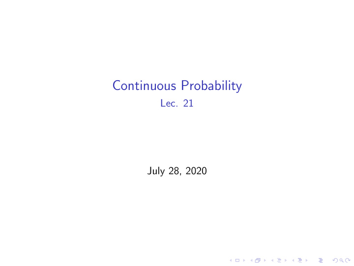 continuous probability