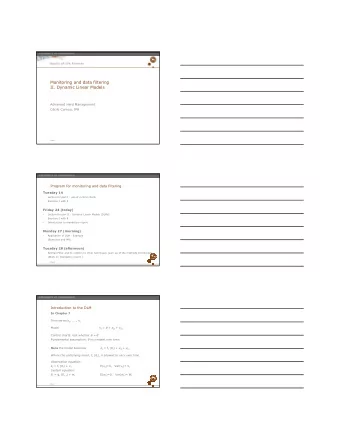 Monitoringanddatafiltering  II.DynamicLinearModels