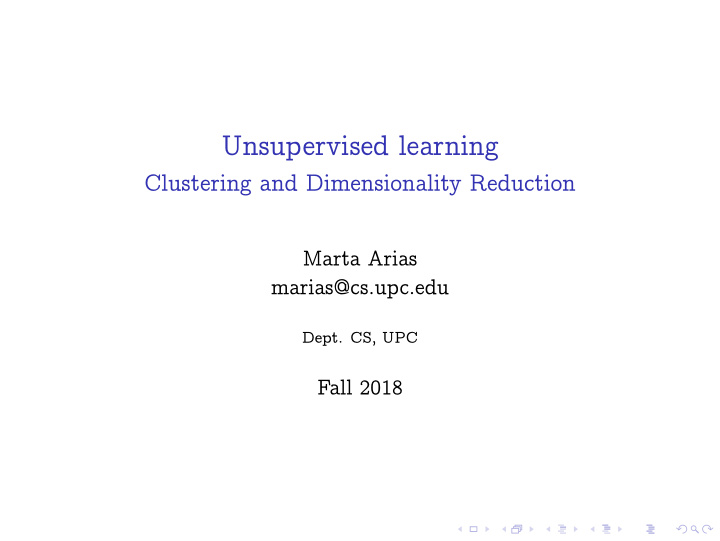 unsupervised learning