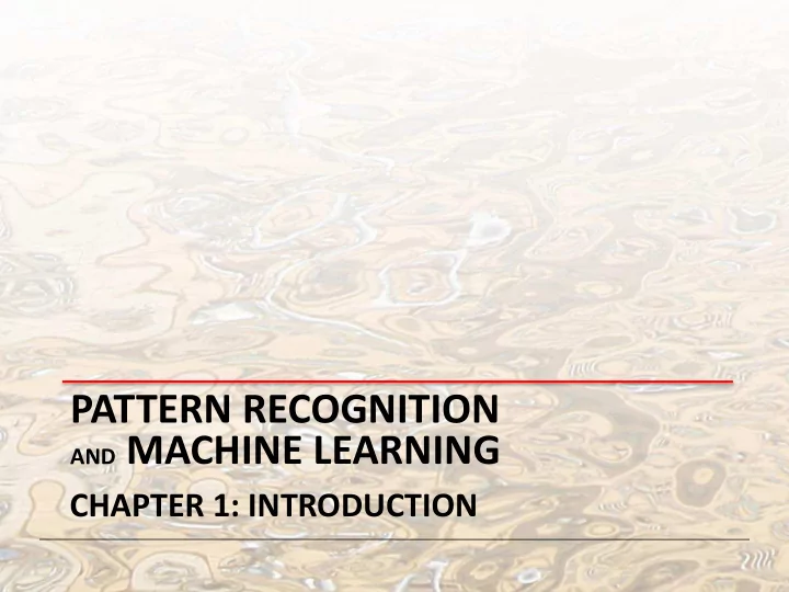 pattern recognition and machine learning