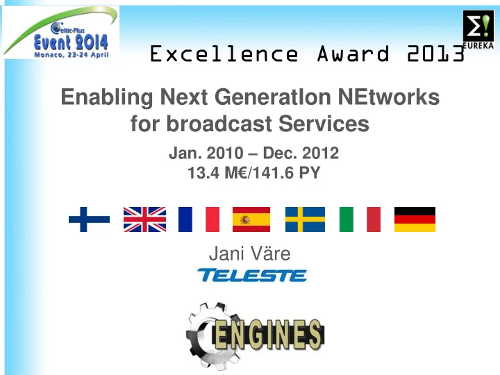 excellence award 2013