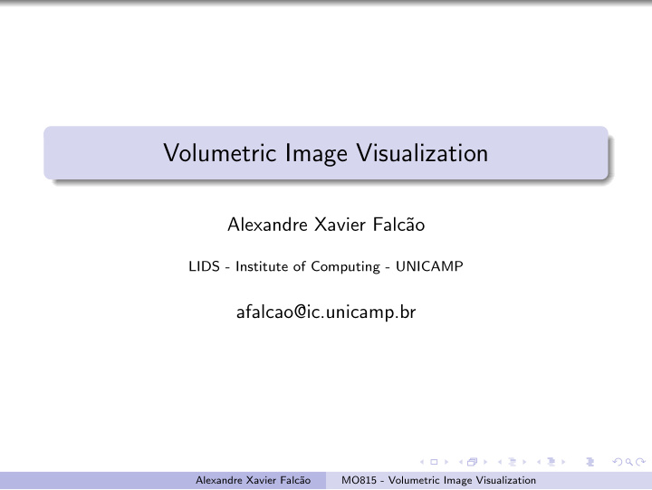 volumetric image visualization