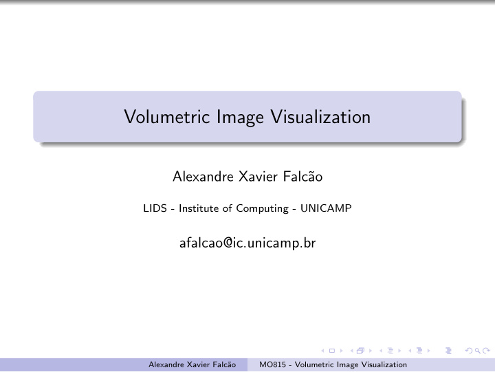 volumetric image visualization