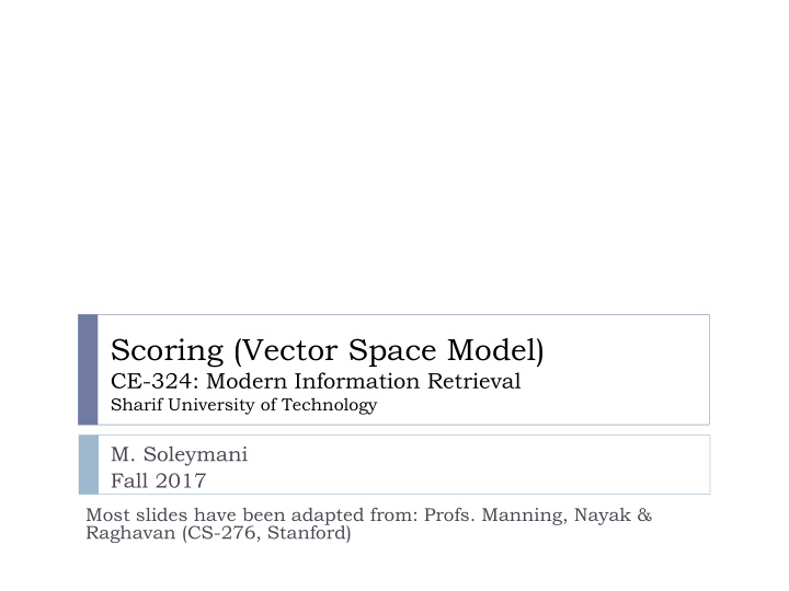 scoring vector space model