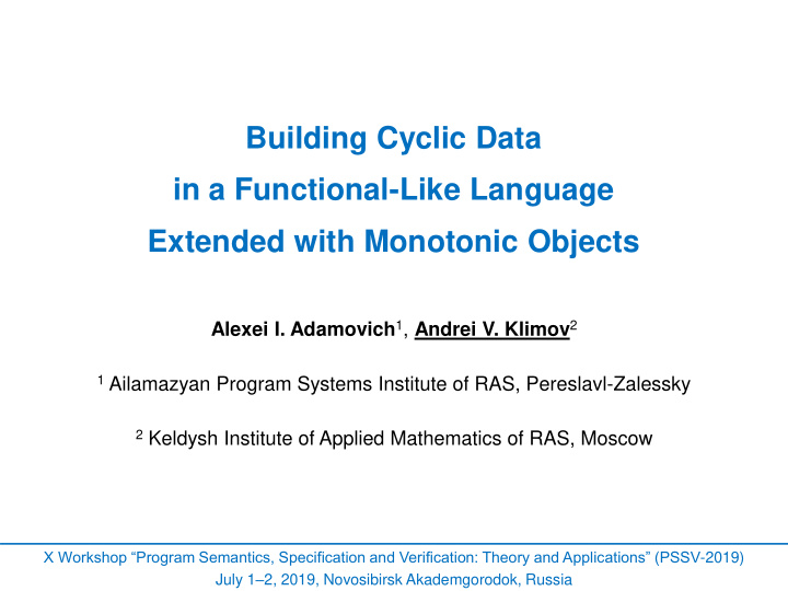 building cyclic data