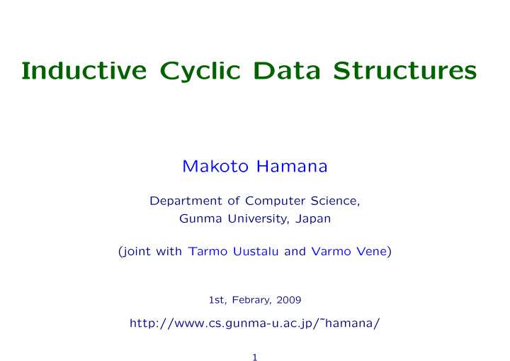 inductive cyclic data structures