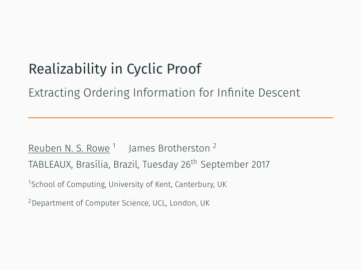 realizability in cyclic proof
