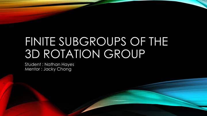 finite subgroups of the