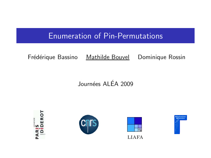 enumeration of pin permutations