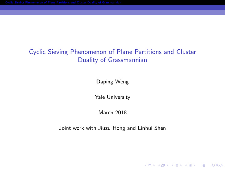 cyclic sieving phenomenon of plane partitions and cluster