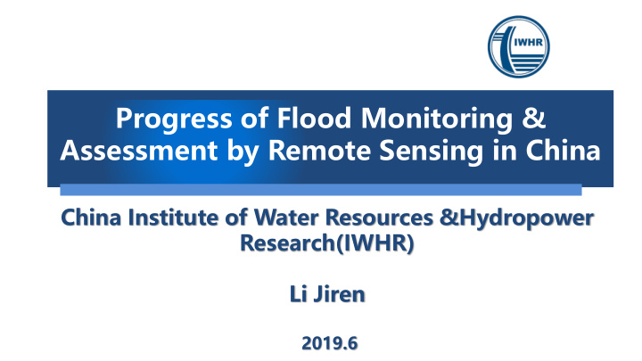 progress of flood monitoring