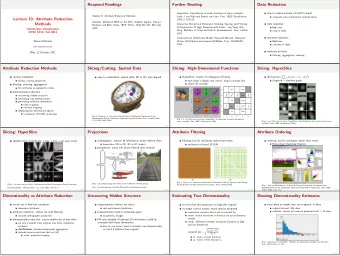Required Readings  Further Reading  Data Reduction  HyperSlice: Visualization of scalar functions