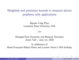 Weighted and pointwise bounds in measure datum  problems with applications  Nguyen Cong Phuc