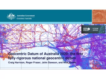 Geocentric Datum of Australia 2020: the first fully  rigorous national geocentric datum  Craig