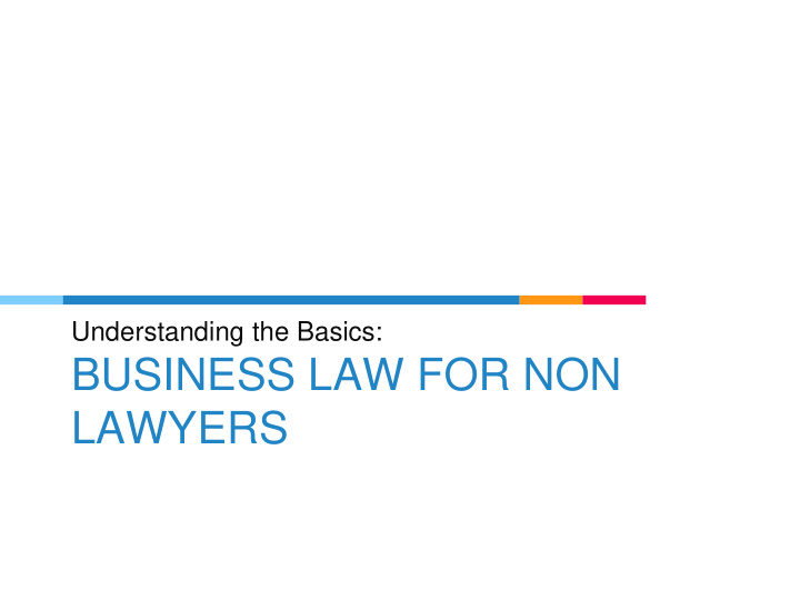 business law for non lawyers hello