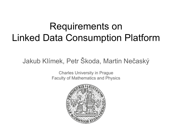 requirements on linked data consumption platform