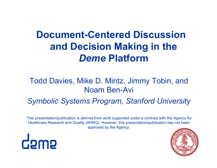 document centered discussion and decision making in the