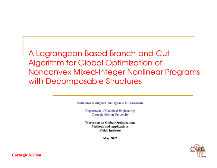 a lagrangean based branch and cut algorithm for global