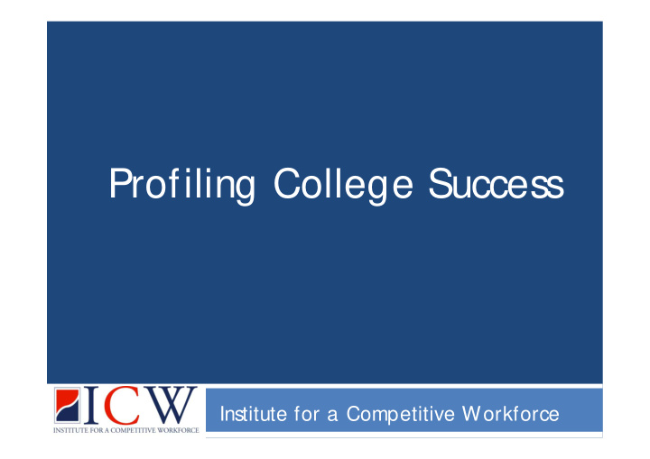 profiling college success