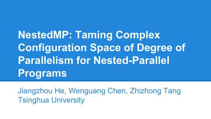 nestedmp taming complex configuration space of degree of
